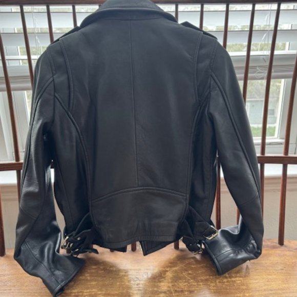 Leather Moto Jacket Cropped - Walter Baker - Picture 2 of 10